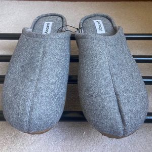 ABOUND Men Smith Indoor Outdoor Plush Felted Wool Scuff Slippers - NEW NWOB